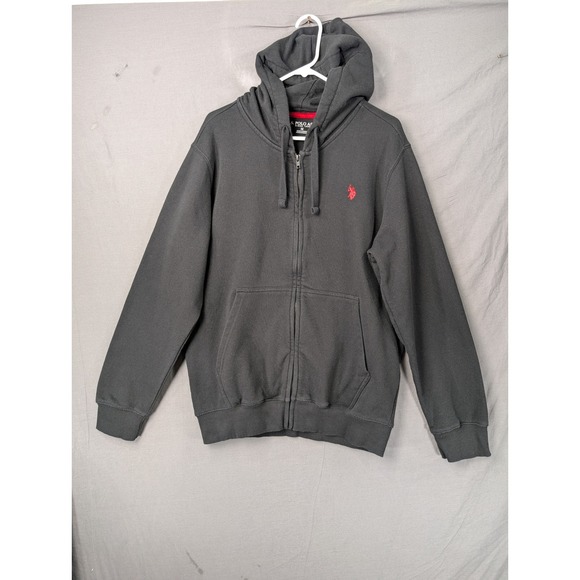 U.S. Polo Assn. Other - US Polo Assn Mens Full Zip Hoodie Black Red Pony Logo 11C864 Size M